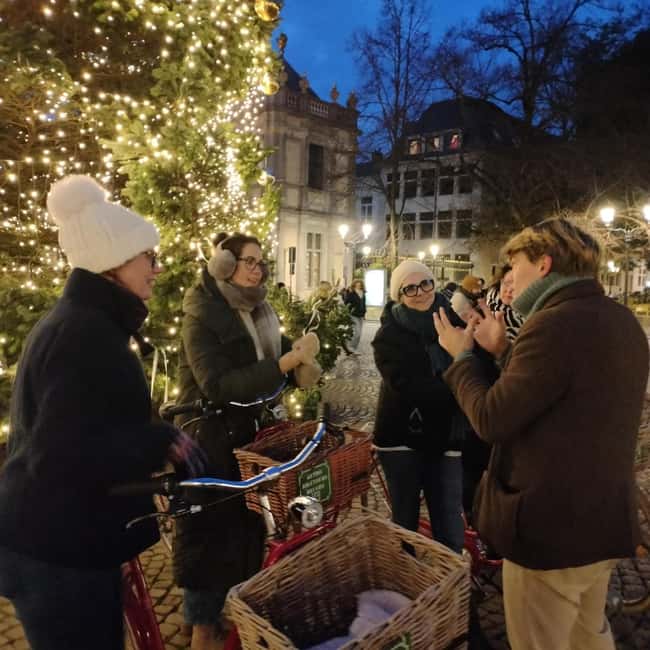 Bruges, Bike Tour with Chocolate Tasting & Hot Wine/Chocolat - Bruges Christmas lights, but on two wheels
