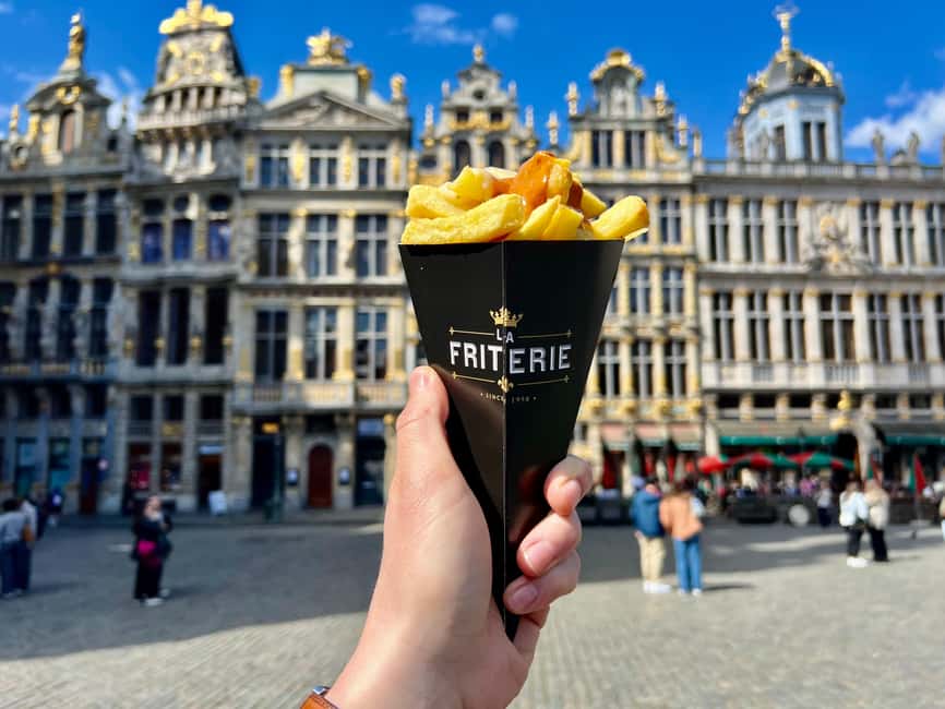 Brussels: Food Tour of 10 Tastings - Waffles, Beers & More - Meeting Auguste Orts Statue and getting your bearings fast