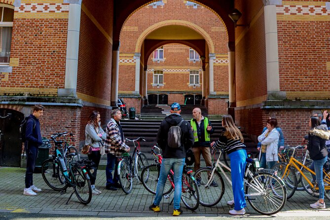 Brussels Highlights & Hidden Gems Bike Tour - La Bourse de Bruxelles and Place Sainte-Catherine, early history in plain sight