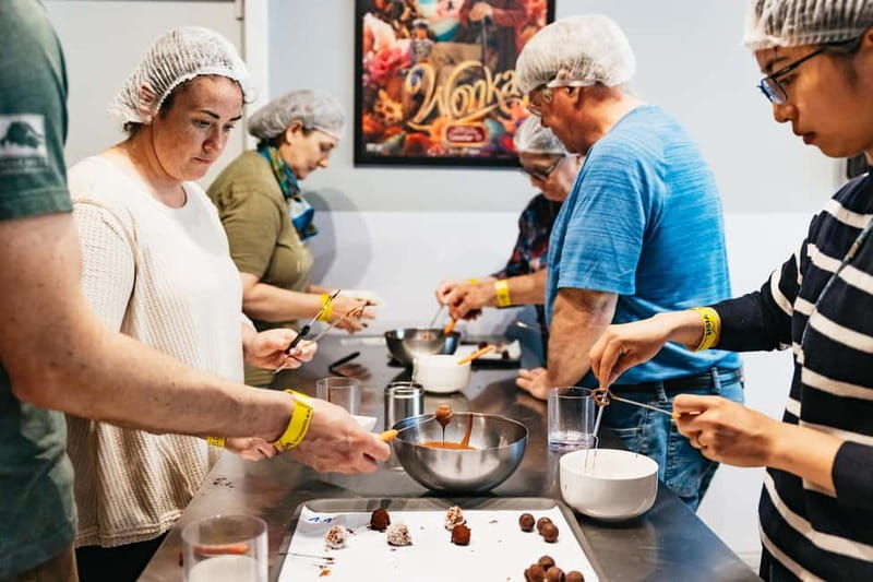 Brussels: Make Your Own Chocolates Workshop with Tastings - The training centre setup: cold air, hairnets, and a professional room