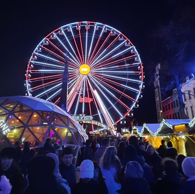 Discover the magic of Christmas in Brussels with a local guide - St Catherine’s Square tasting, where the market becomes a meal
