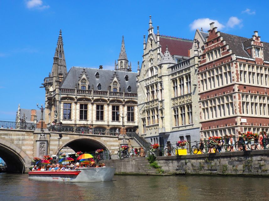 Ghent: 40 Minute Medieval Center Guided Boat Tour - Getting there: the green boathouse with red and white signs