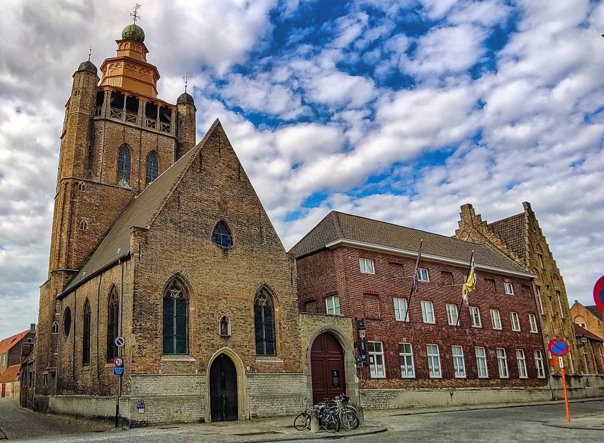 Historical Bruges: Jerusalem Chapel and Univ. of Commerce - Stock Exchange building: the 13th-century power center