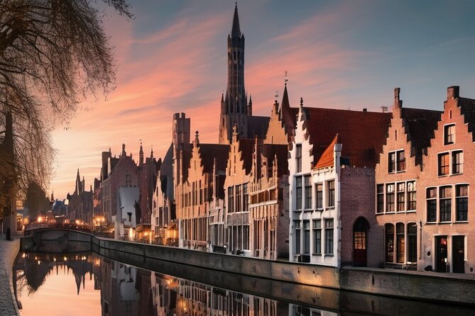 Stress-Free Bruges for Cruise Passengers with opt. Canal Cruise - The Belfry reflection viewpoint: a classic Bruges postcard moment