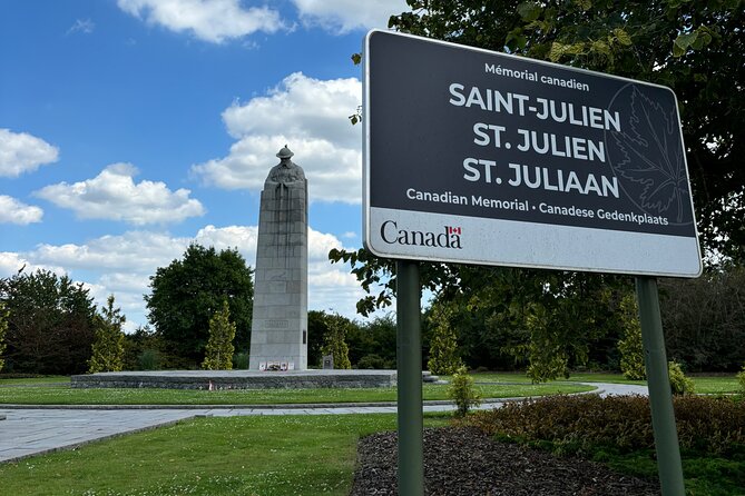 World War I Private Tour from Brussels - Saint Julien Memorial, poison gas and the Canadian line